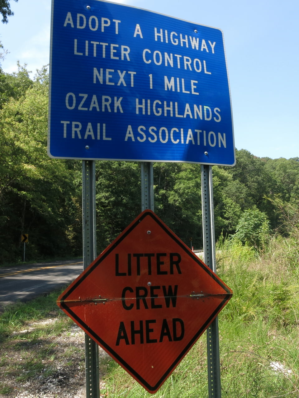 AR23 trash pickup Ozark Highlands Trail Association
